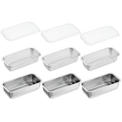 ふるさと納税 燕市 YB-1200 燕熟の技 ユニット1/3バット&amp;ザル&amp;フタ 各3個セット 燕三条産