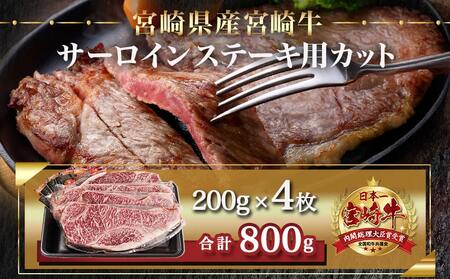 宮崎牛サーロインステーキ(200g×4枚)_AE-N401_(都城市)ステーキ 牛肉 宮崎牛 和牛 国産 サーロイン 800g 贈答用 ギフト