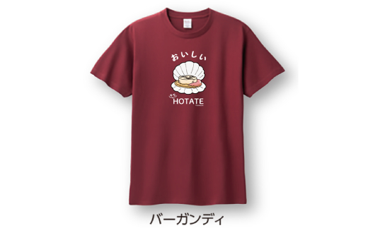 12-244 キモホタテグッズ(Tシャツ Lサイズ バーガンディ・ペーパーホルダー・シール）