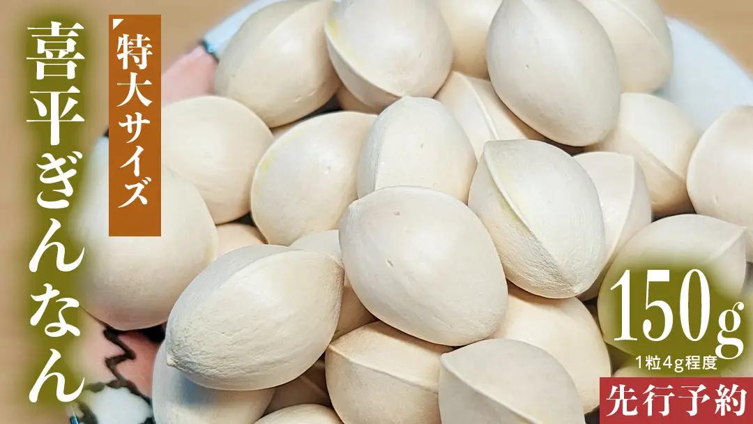 【先行予約】 喜平 ぎんなん 150g (1粒4.0g程度・特大サイズ) 【2026年10月中旬より発送開始】 