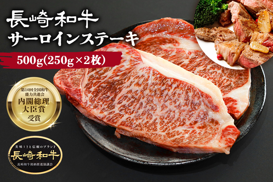 長崎和牛 サーロイン ステーキ 250g×2 計500g [サンクスラボ 長崎県 雲仙市 item1338] ステーキ 和牛 牛肉 国産