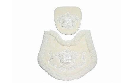 シェルカメオ 【ミルキーホワイト】 トイレマット・フタカバーセット // トイレマット トイレマット・フタカバーセット