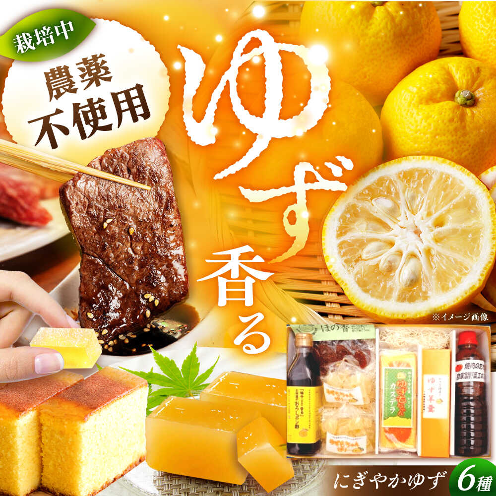 【ふるさと納税】かさぎのゆず にぎやかゆずセット / ポン酢 ポンズ ぽん酢 ぽんず たれ タレ 焼肉のたれ カステラ 和菓子 お菓子 おかし おやつ デザート スイーツ 柚子 ゆず お取り寄せ プレゼント /恵那市/かさぎゆず組合[AUAW001]