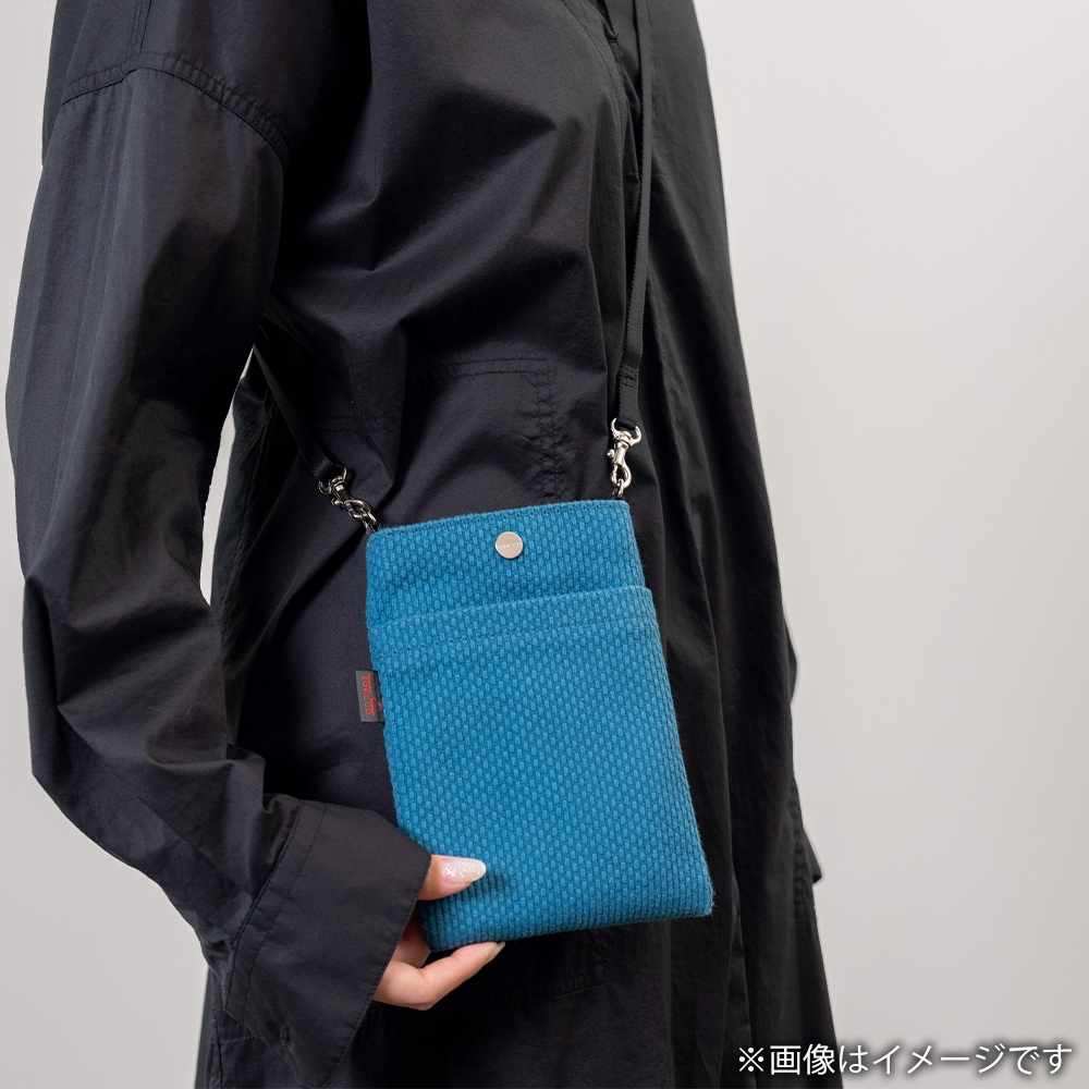 
                  三河木綿刺し子織 sasicco スマホショルダー （ ターコイズ ） バッグ 収納 収納力 オシャレ ファッション デザイン 便利 コンパクト ポケット 外ポケット 小物収納 小物入れ ショルダー
                