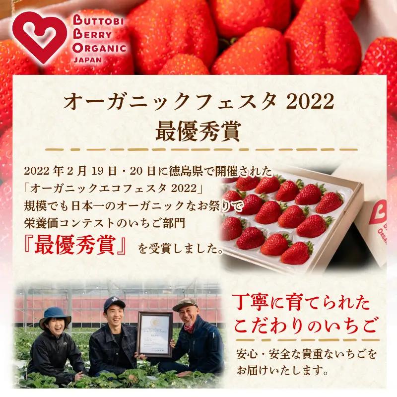 オーガニック いちご 大粒 約12～15粒 《1月末から5月発送》 有機JAS認証 ORGANIC 甘い 苺 果物 フルーツ 産地直送 新鮮 ストロベリー ジャム スムージー 期間限定 徳島