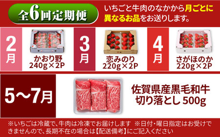 【先行予約】【全6回定期便】しろいしの味覚よくばりセット（赤いちご3種と佐賀県産黒毛和牛）[IZZ021]