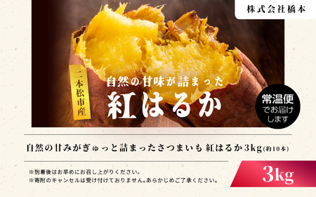 さつまいも 紅はるか 3kg ｜さつまいも【株式会社橋本】