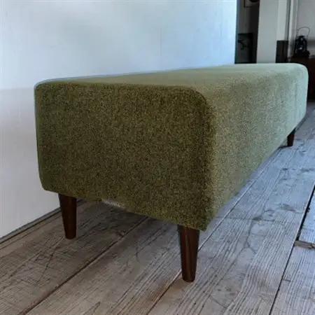 90 Bench(90ベンチ)モケット クリンプオリーブ BR鉛筆脚【SWOF】_雑貨・日用品 椅子・チェア・ソファ 家具・インテリア _【1539034】