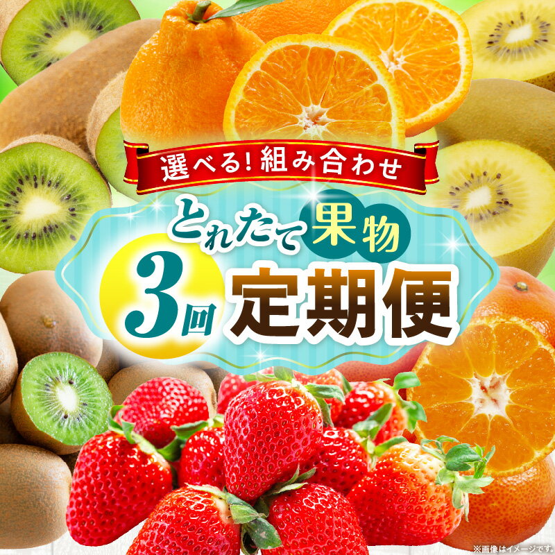 【ふるさと納税】＼選べる組み合わせ／とれたて果物 3回定期便 果物 フルーツ 果物定期便 フルーツ定期便 定期便 3回 いちご キウイ デコポン ゴールドキウイ みかん 濃厚 旬の果物 定期 人気 おすすめ 贈答 贈り物 青果物 糖度 香川県 三木町 送料無料 レビューキャンペーン