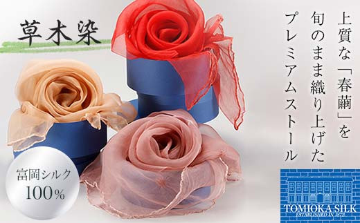 
            TOMIOKA SILK オーガンジーストール 草木染 富岡シルク ストール 贈り物 ギフト F21E-372
          