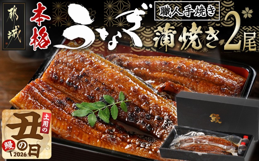 
                  【丑の日】職人手焼きの本格うなぎ蒲焼き2尾≪7月20日～25日お届け≫_MJ-33-003-2-UG_(都城市) 国産 本格 うなぎ 鰻 蒲焼 宮崎 じっくり 特製タレ 香り豊かな ふっくら 香ばしい うなぎ 土用の丑の日
                