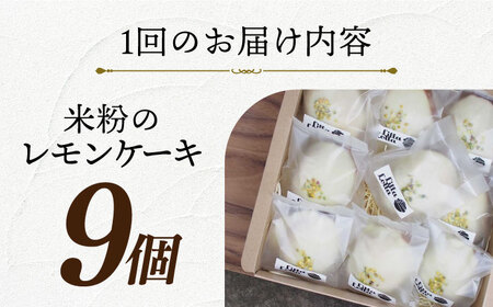 【全3回定期便】【 グルテンフリー 】 米粉のレモンケーキ 9個 《長与町》【Lilla Lotta】 [EBR006]