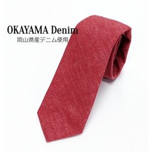 岡山デニムタイ【7.5cm巾】ストロベリーレッド_装飾品・工芸品 ネクタイ・ベルト 服飾小物 _【1457738】