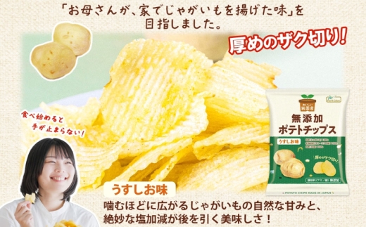 【 2回定期便／3か月毎 】 純国産 ポテトチップス うすしお味 12袋 じゃがいも 無添加 定期便 お菓子 菓子 おかし おつまみ ポテチ ぽてち ジャガイモ 晩酌 スナック おやつ_イメージ4