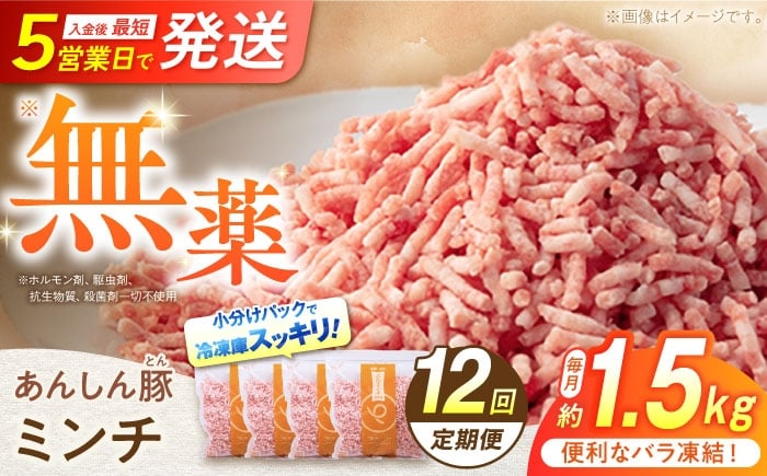 
            【12回定期便】《バラ凍結》 ミンチ 約 1.5kg（380g×4袋） 豚肉 肉 小分け 離乳食 冷凍 豚ひき肉 ひき肉 豚ミンチ 国産 パラパラ 大容量 ぶた肉 挽肉 豚挽き肉 お肉 お肉セット ハンバーグ 餃子 麻婆豆腐 おかず 夕食 昼食 朝食 美味しい 白川 豚 あんしん豚 メンチカツ 挽き肉 切り落とし コロッケ 12万8千円 128000円 白川町 / 藤井ファーム [AWAF037]
          