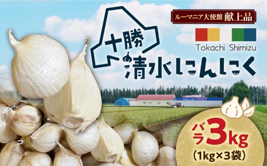 【北海道産】十勝育ちのにんにく バラ3kg にんにく ニンニク ガーリック にんにく 北海道産 にんにく_S021-0024