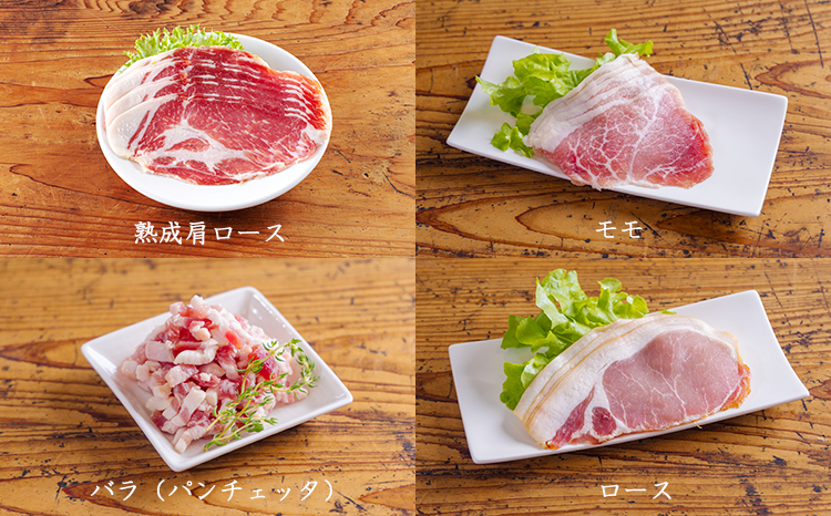 ソヤマポークのこだわり生ハム堪能セット[熟成肩ロース ロース モモ パンチェッタ 4種類] TF864ｰP00078