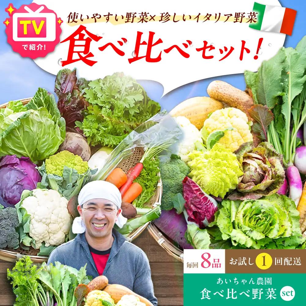 【8品】「使いやすい野菜」×「珍しいイタリア野菜」食べ比べセット あいちゃん農園 栄養満点 野菜 新鮮 旬 ヘルシー 減農薬 セット [FAA025]