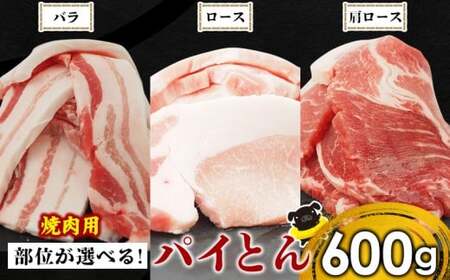 ★部位が選べる 東村産アグーブランド豚『パイとん』(600g) 焼肉用