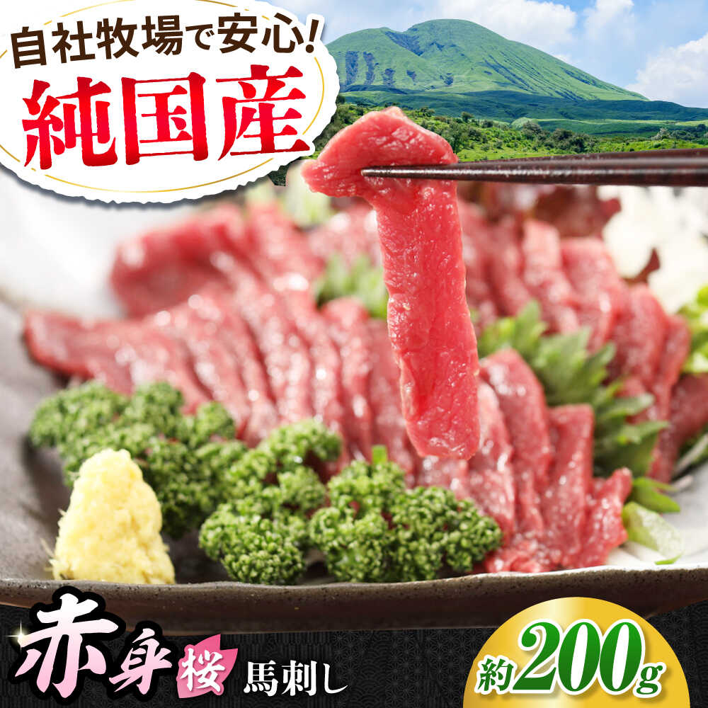 【ふるさと納税】『純国産』熊本の味「桜」赤身 馬刺し スライス 約200g タレ付【有限会社 九州食肉産業】[AYCN074]