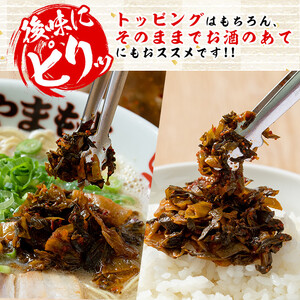＜定期便・全2回(隔月)＞お土産辛子高菜(総量8袋・4袋×2回)漬物 漬け物 高菜 辛子高菜 ご飯のお供 おかず おつまみ ラーメン 福岡 小分け 常温 常温保存 定期便【ksg1446】【ラーメンや