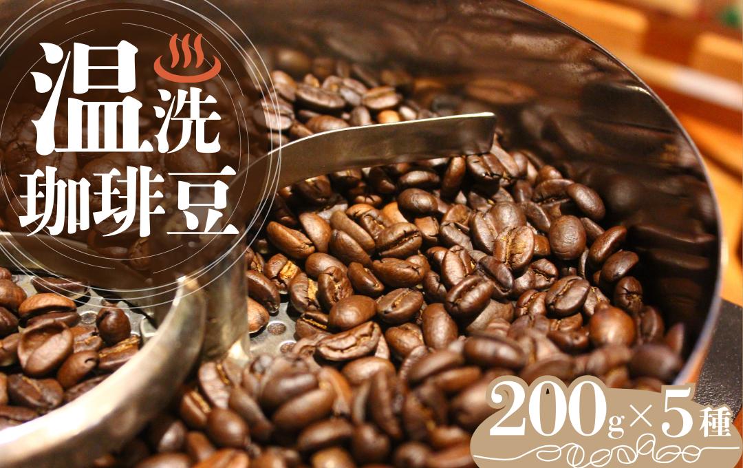 
            温洗珈琲豆 200g×5袋【 珈琲 こーひー コーヒー コーヒー豆 珈琲豆 自家焙煎 オリジナル キャンプ アウトドア 】　<CM-2>
          