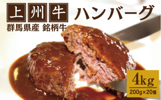  上州牛ハンバーグ 4kg（200g×20個）