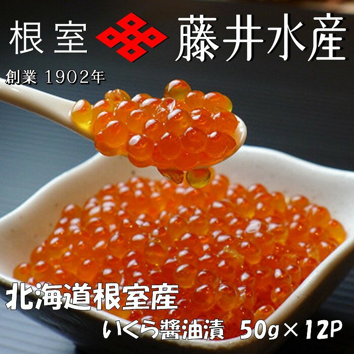 【ふるさと納税】 【北海道根室産】＜鮭匠ふじい＞ いくら醤油漬け 50g × 12P ( 小分け ) イクラ 醤油 醤油漬 魚卵 鮭卵 お取り寄せ グルメ 海鮮 北海道 根室市 ふるさと納税 F-42002