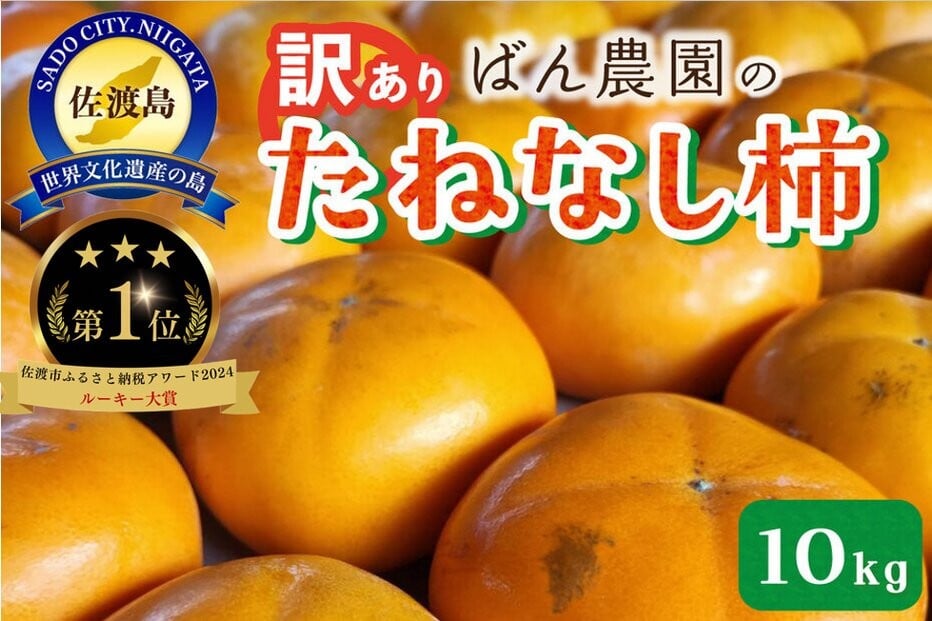 
            【訳あり】たねなし柿10kg（箱込み重量）佐渡島産
          