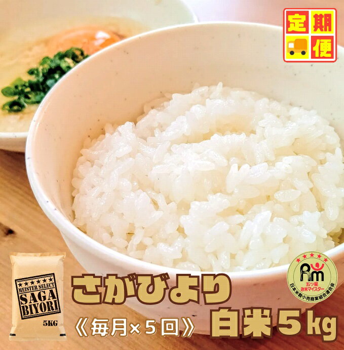 【ふるさと納税】【5回定期便】さがびより白米5kg【五つ星お米マイスター厳選！】（CIC60）