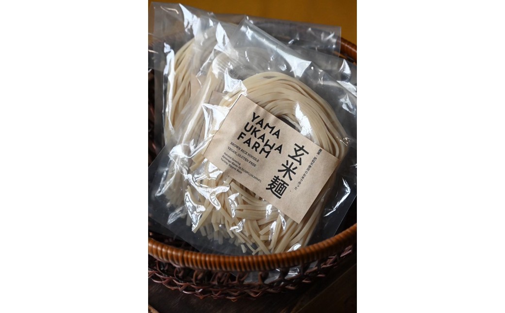 【栽培期間中農薬・化学肥料不使用】玄米麺10袋セット　ヤマウカワファーム グルテンフリー＆ヴィーガン　パスタやうどん、そばの代用食にも　YF00013