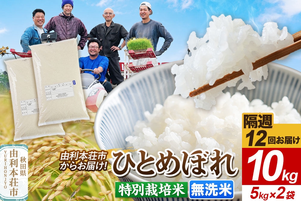 
                  《2週間毎お届け》【定期便12回】令和8年産 新米受付【無洗米】ひとめぼれ 10kg（5kg×2袋）特別栽培米   秋田県産 [ひとめぼれ 新米予約 米 お米 無洗米 特別栽培米 ブランド米 食卓 おにぎり 秋田県産 秋田]
                