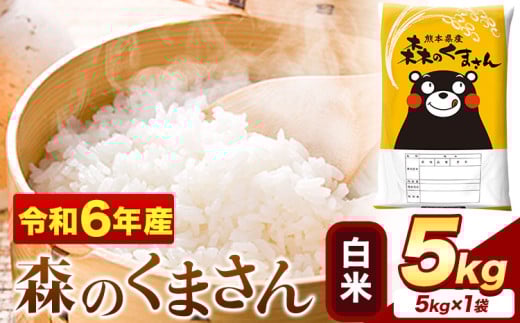 令和6年産 森のくまさん 5kg × 1袋  白米 熊本県産 単一原料米 森くま《7-14日以内に出荷予定(土日祝除く)》送料無料