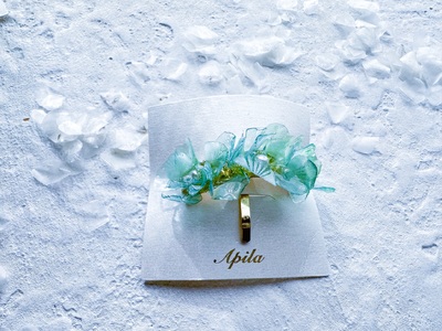 シーリーフフラワーの髪飾り（グリーン）| 髪飾り アクセサリー ハンドメイド かわいい おしゃれ 兵庫県 上郡町