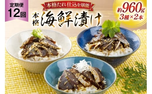 刺身 漬け丼 本格 海鮮漬け セット 160g 6本 12回 定期便 総計1.1kg 詰め合わせ 食べ比べ [よかろ物産 長崎県 平戸市 hr42bgy420099] さしみ 漬け 冷凍 ご飯のお供 魚介 長崎 ぶり あじ たい 海鮮丼 お茶漬け