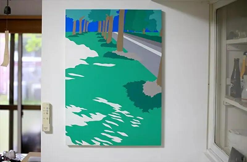 オリジナル風景画　オーダー制作　ペインティング　小田原にある景色　心象風景　片田舎の風景　子供の頃に見た風景　海　空　山　 アート アート