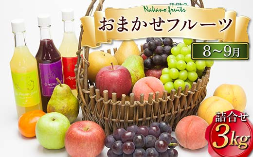 ≪2026年先行予約≫【仲野観光果樹園】 山形県産 8～9月 季節のフルーツ 詰合せ 3kg 2026年8月上旬から順次発送 F2Y-5822