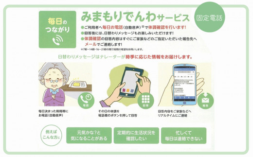 
郵便局のみまもりサービス「みまもりでんわサービス」（固定電話、12カ月間）
