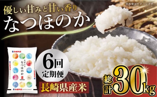 【6か月定期便】長崎県産米 なつほのか 5kg×6回 長崎県/長崎県農協直販 [42ZZAA022] 米 お米 おこめ こめ コメ ご飯 御飯 ごはん 白米 精米 5kg 国産 定期便 長崎