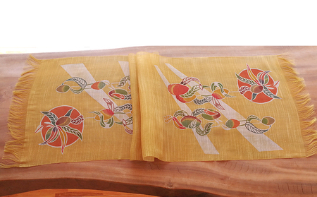 紅型ショール　マンゴー フクギ【藤﨑紅型工房】