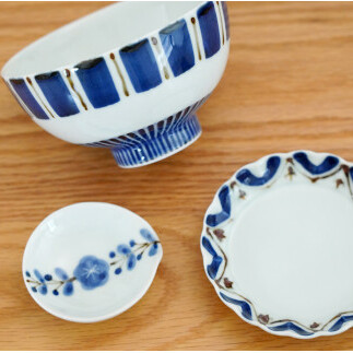 有田焼 和の器5点セット お茶碗 オーバル皿 小皿 小鉢 レスト【藍土】 A35-235_イメージ5