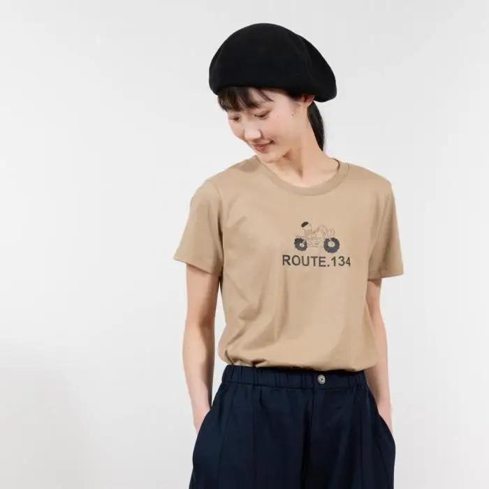 《1》【KEYMEMORY 鎌倉】ルート134イラストTシャツ BEIGE