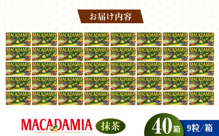 明治 マカダミアチョコレート抹茶 9粒×40箱  チョコレート 明治 チョコ ナッツ マカダミアチョコ お菓子 おやつ ストック スイーツ デザート 抹茶 まっちゃ 大容量 大阪府高槻市/株式会社 丸