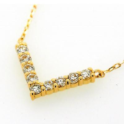 ふるさと納税 松山市 K18　ダイヤ　0.10ct　Vライン　ネックレス |  | 01