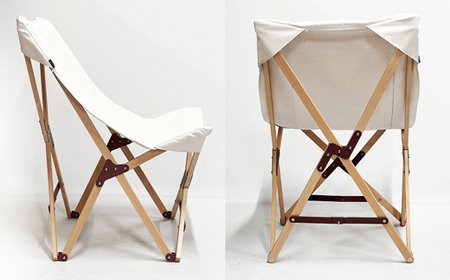 折りたたみ椅子 キナリ色 PARAGON FOLDING CAMP CHAIR (BEECH MATERIAL / 15oz DUCK FABRIC SEAT KINARI)