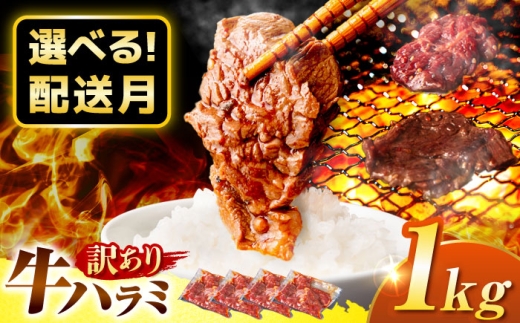 【12月発送】【訳あり×大容量】ハラミ 味付け 1kg (250g×4パック)  岐阜県 御嵩町 馬力家 / 牛肉 ハラミ 牛ハラミ はらみ 小分け 味付き サガリ 焼肉 焼き肉 冷凍 焼肉 焼き肉 やきにく [AVBO008-12]