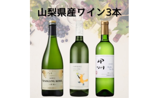 山梨県産甲州ワイン3本セット(2)　045【1683117】