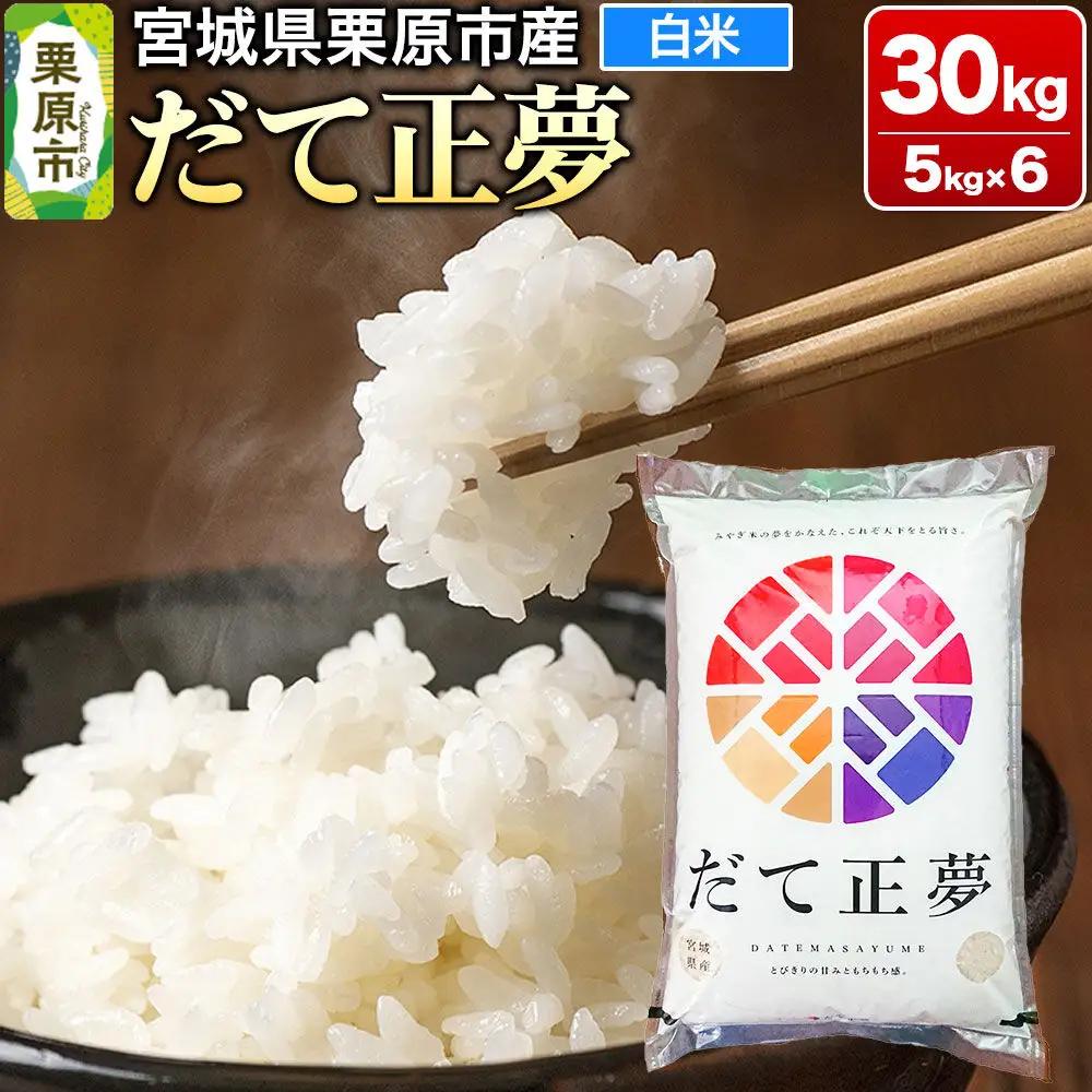 【令和7年産・白米】宮城県栗原市産 だて正夢 30kg (5kg×6袋)