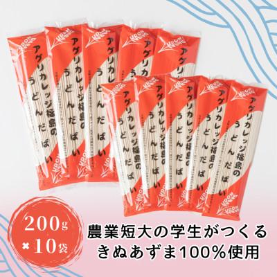 ふるさと納税 矢吹町 福島県農業短期大学校で収穫されたきぬあずまを100%使用「アグリカレッジ福島のうどんだばい」　10束