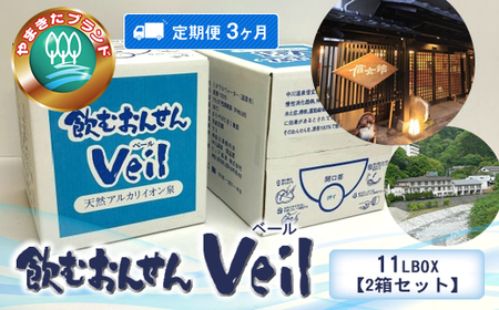 【定期便3ヶ月】飲むおんせんベール11LBOX【2箱セット】【 温泉水 温泉純度100％ 保存水 神奈川県 山北町 】